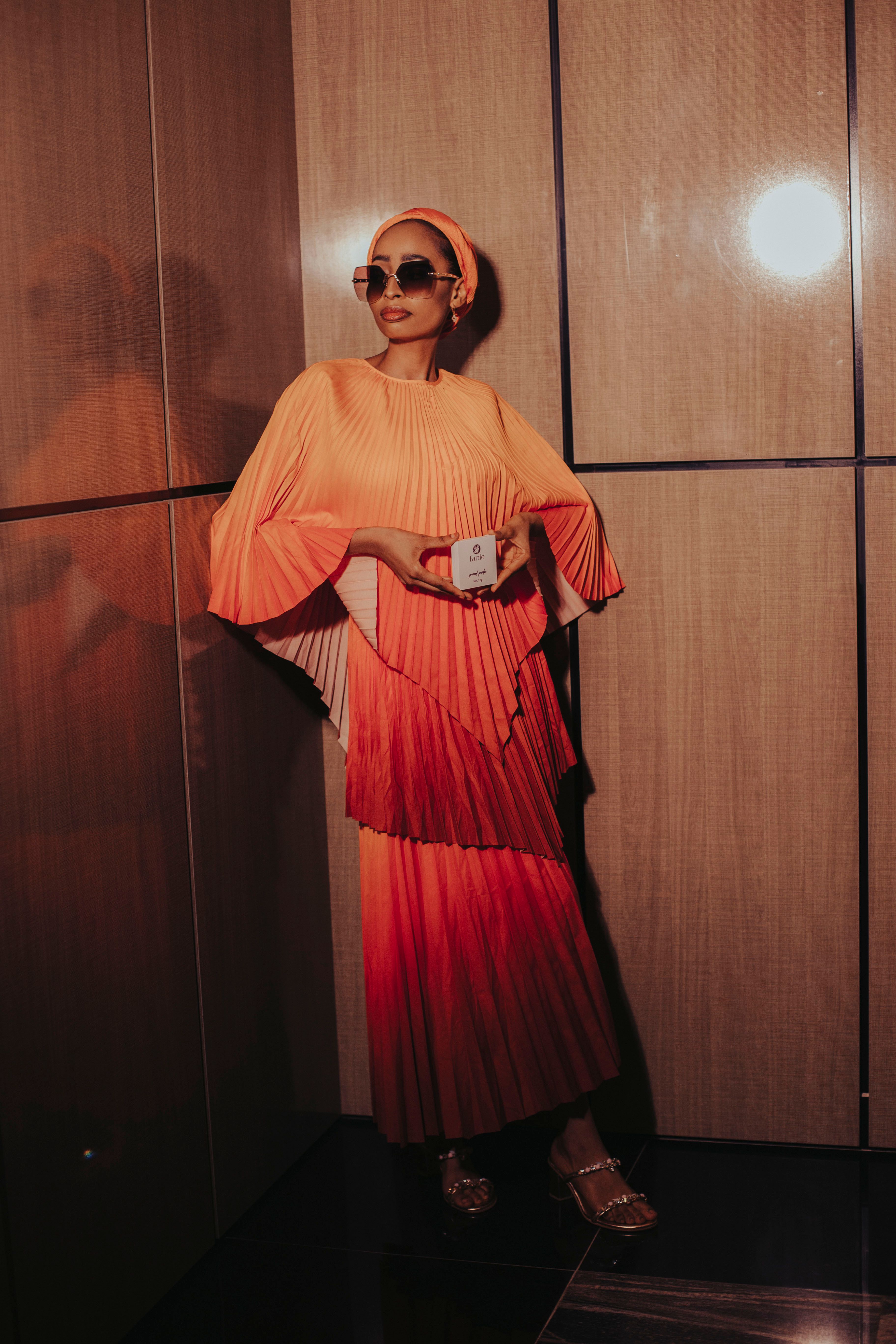 Irresistible Pleat Dress And Jacket Orange