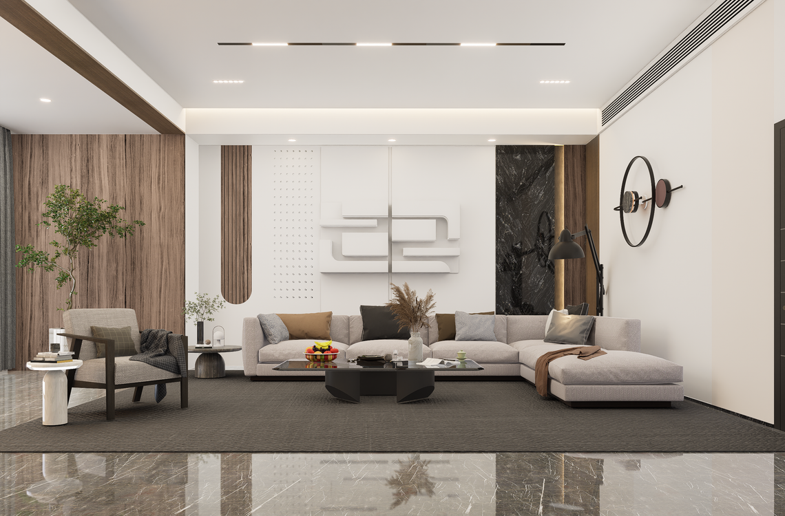 Modern Minimalist Living Room with Elegant Decor · Free Stock Photo