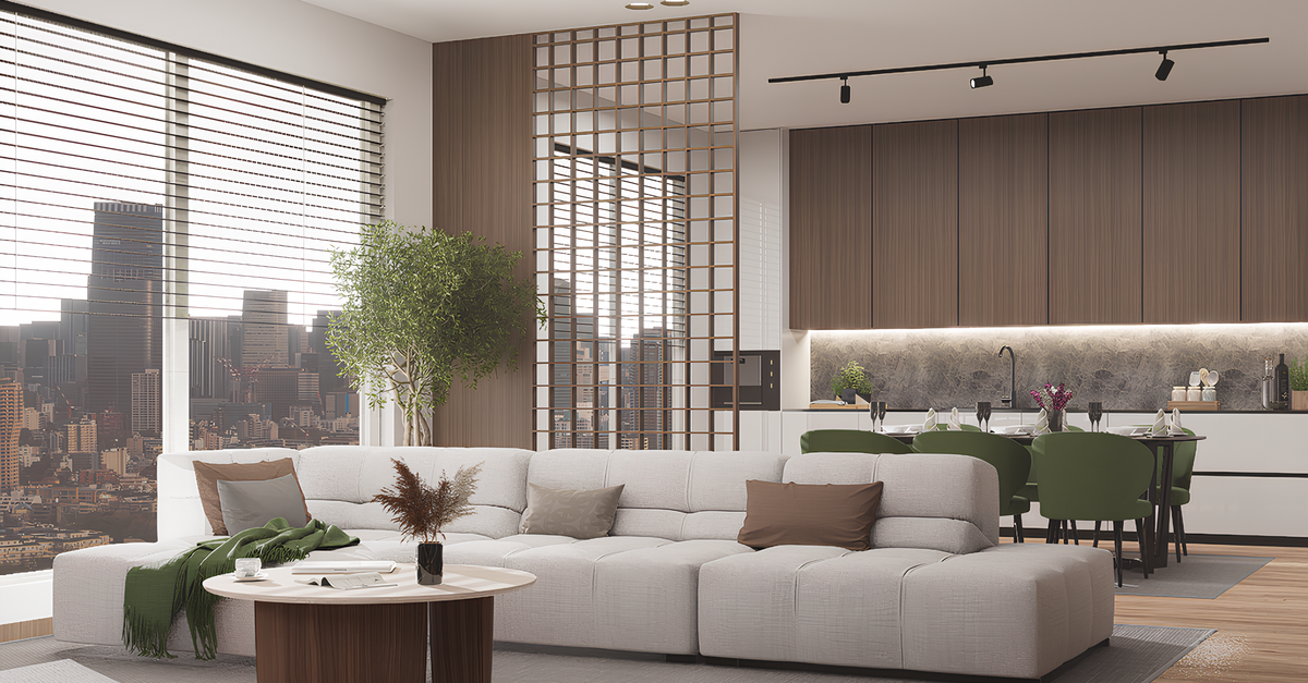 Illustration of Apartment Design With Urban Features