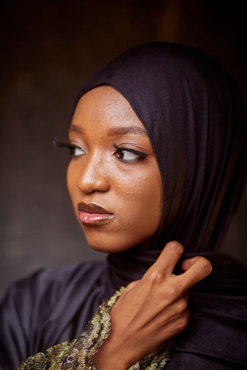 Elegant Portrait of Woman in Black Hijab · Free Stock Photo