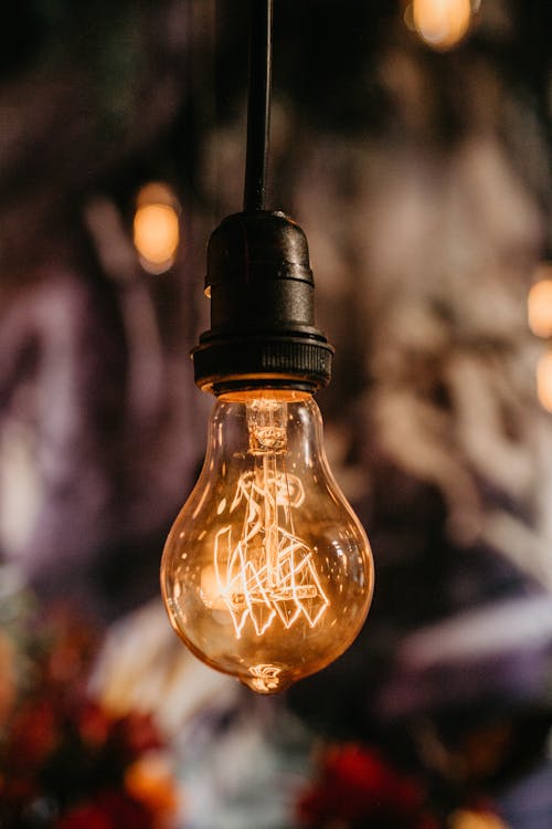 Free Turned-on Light Bulb Stock Photo