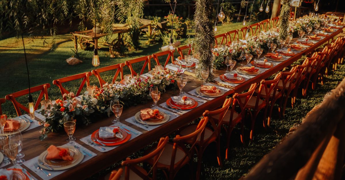 Wedding venue reception setup