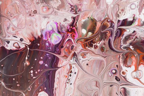 Free Colorful abstract fluid painting with dynamic swirl patterns in pink and purple hues. Stock Photo