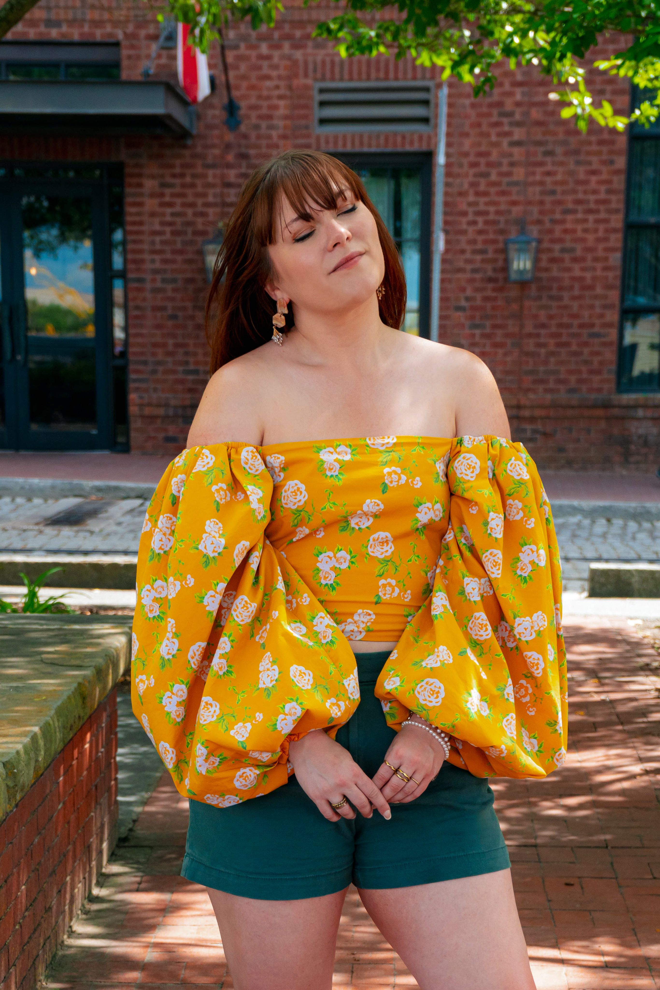 Blusa Ciganinha Floral Verde