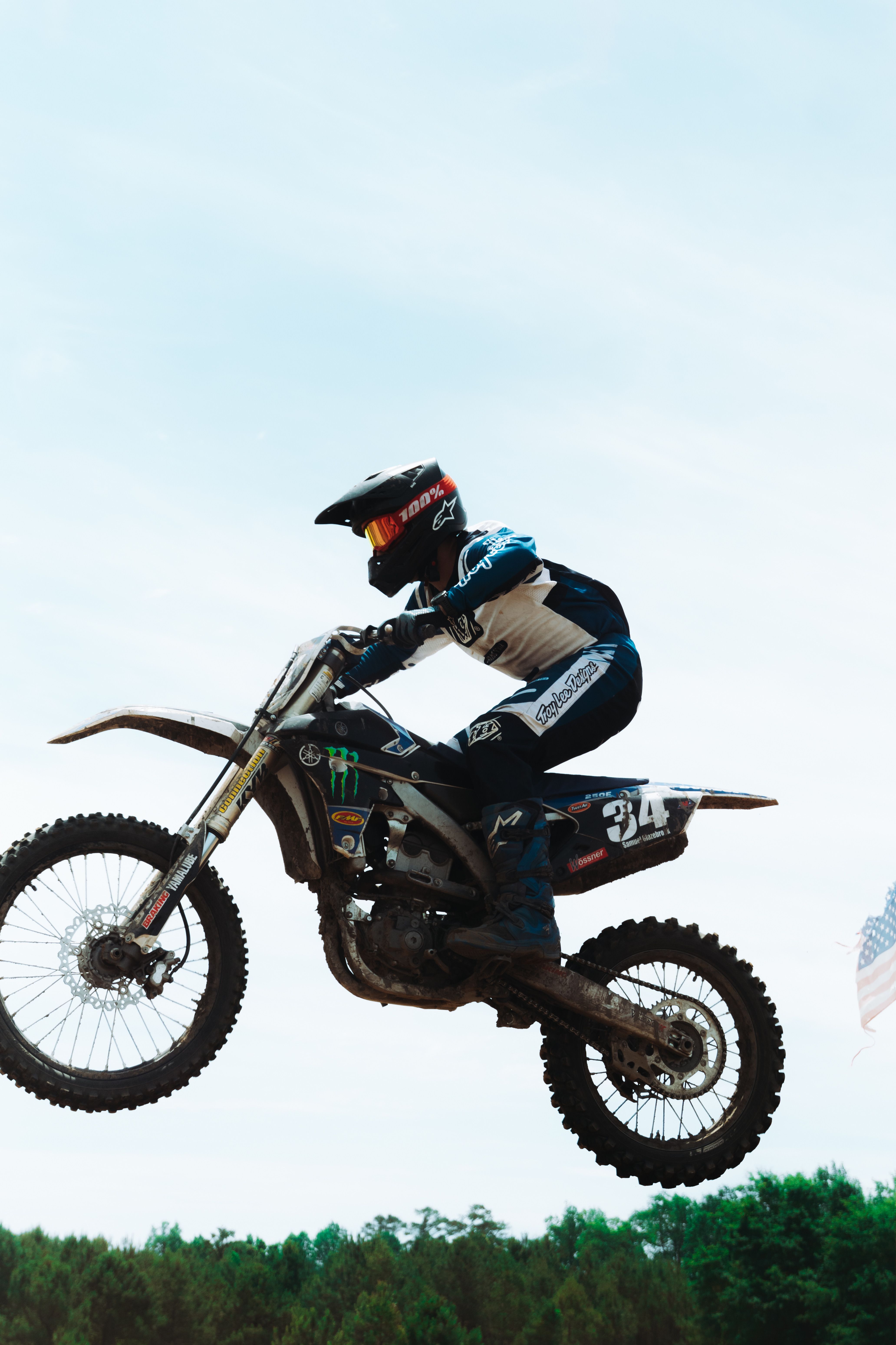 Dynamic Motocross Jump with Rider in Action · Free Stock Photo