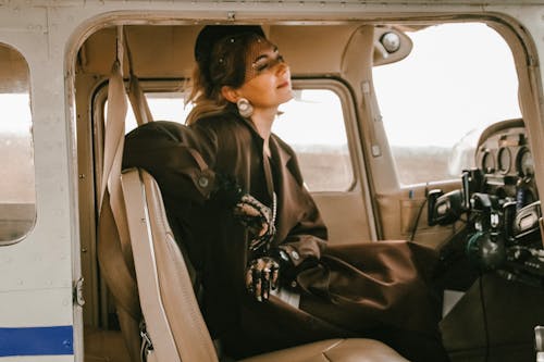 Woman Inside Aircraft