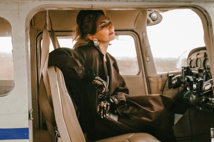 Woman Inside Aircraft