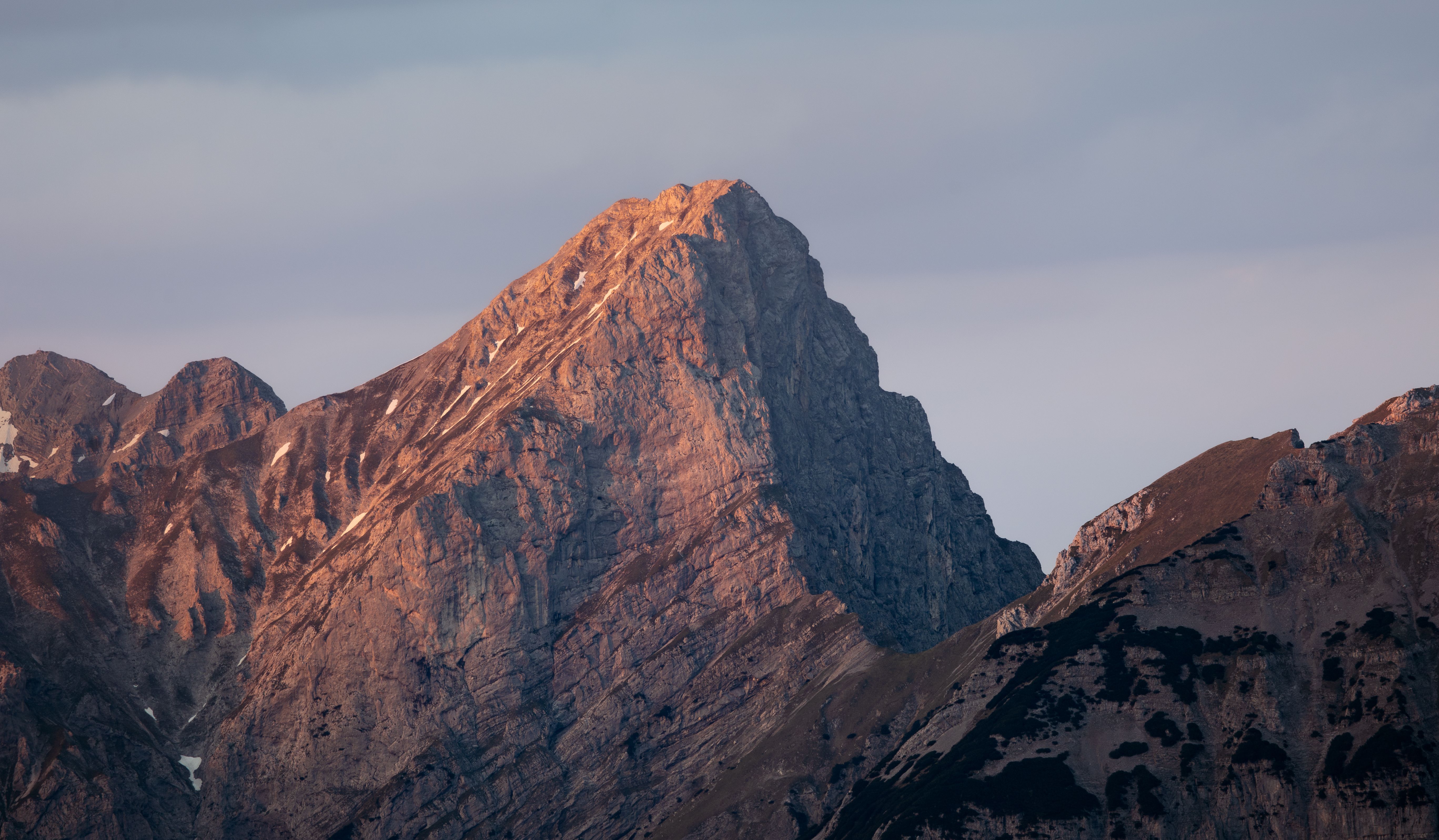 Dramatic Evening Sunlit Peaks in Eng, Austria · Free Stock Photo