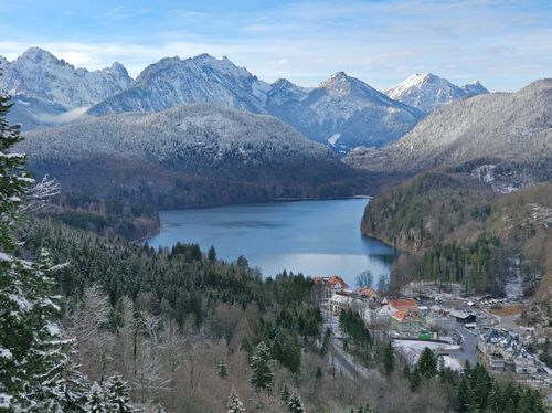 Free stock photo of aesthetic sky, alps mountains, bavarian lake Stock Photo