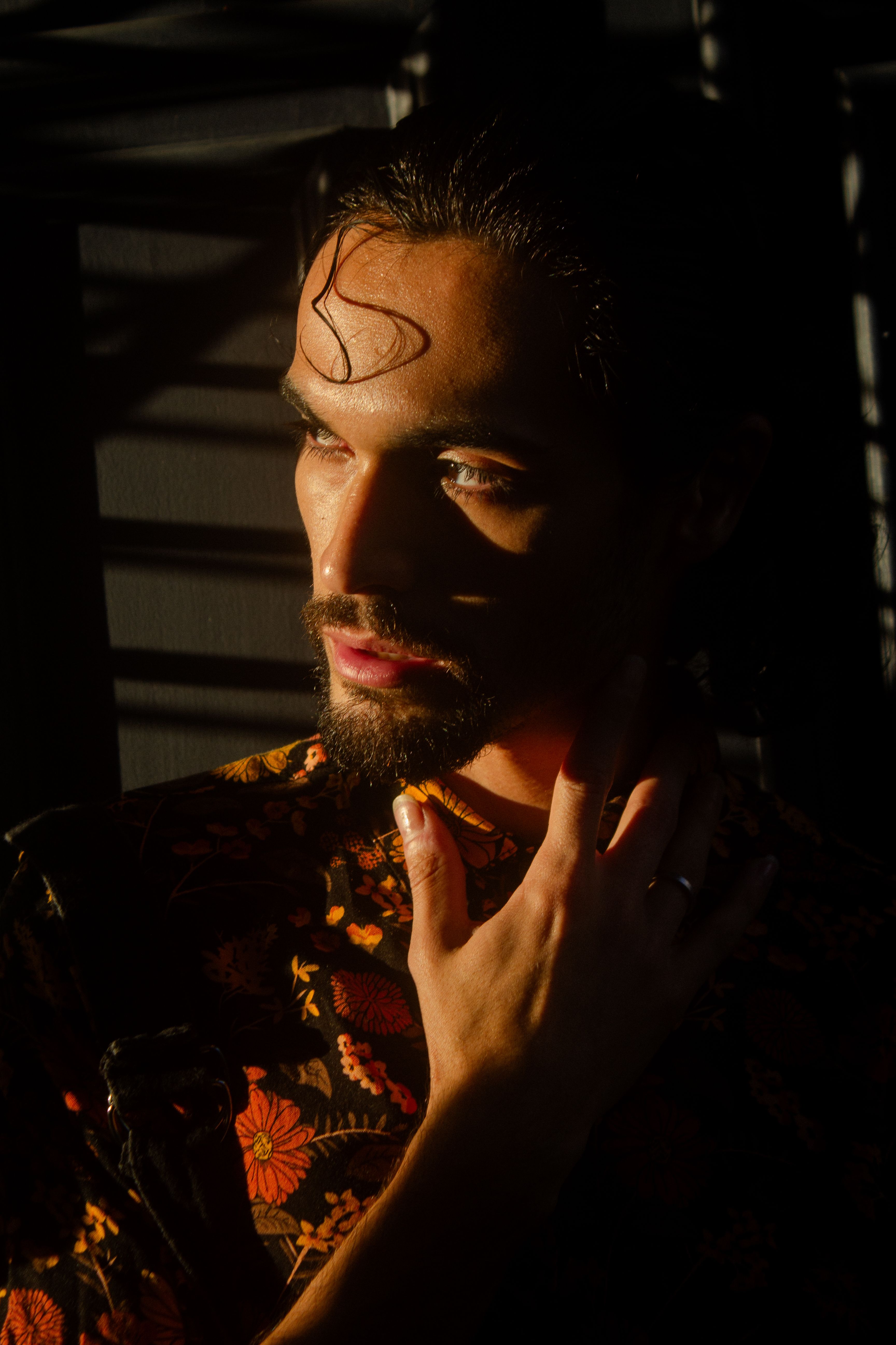 Dramatic Portrait with Shadow and Light Play