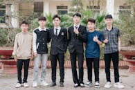 Group of Teenagers Posing Outdoors