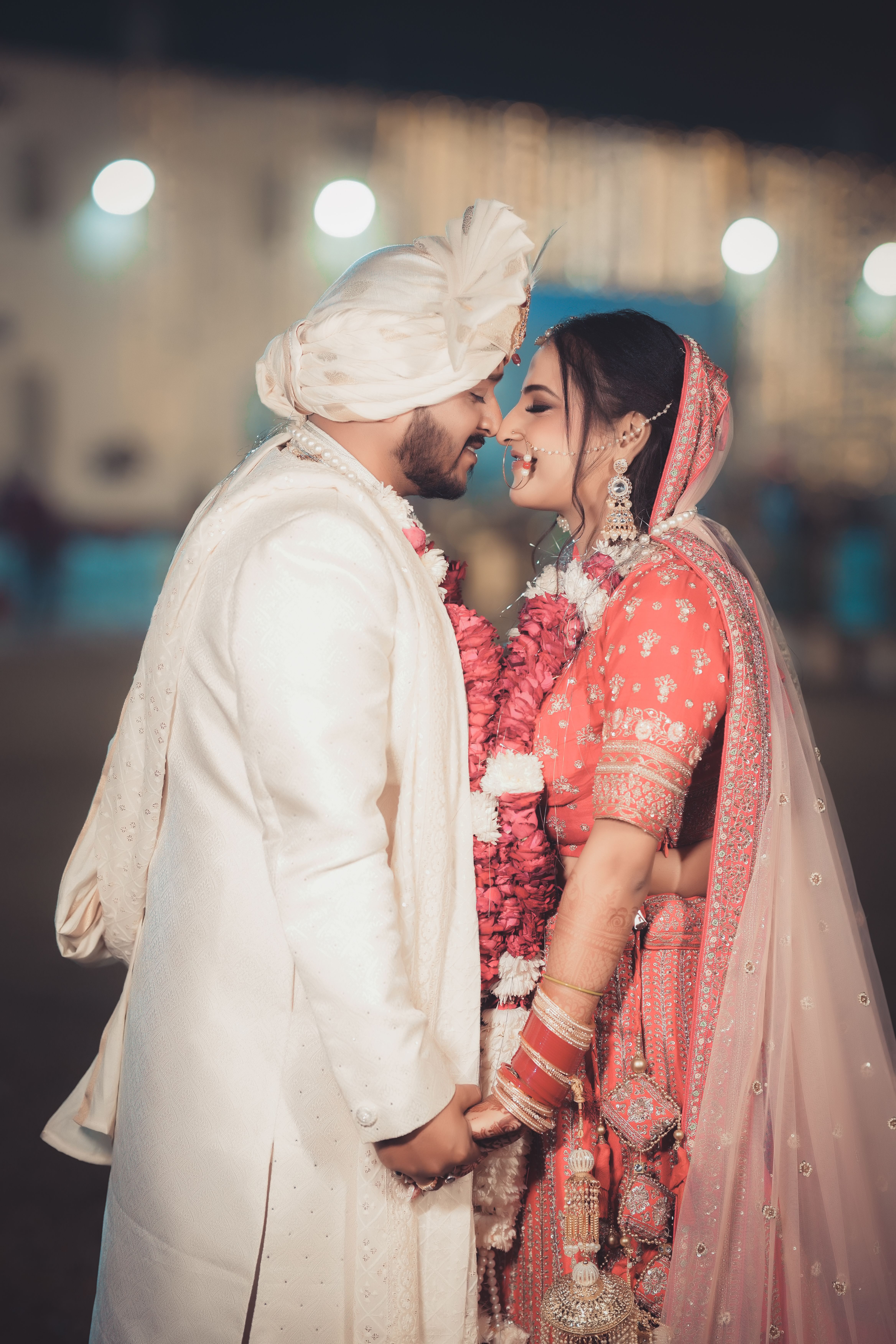 Indian Wedding Couple Embracing at Night · Free Stock Photo