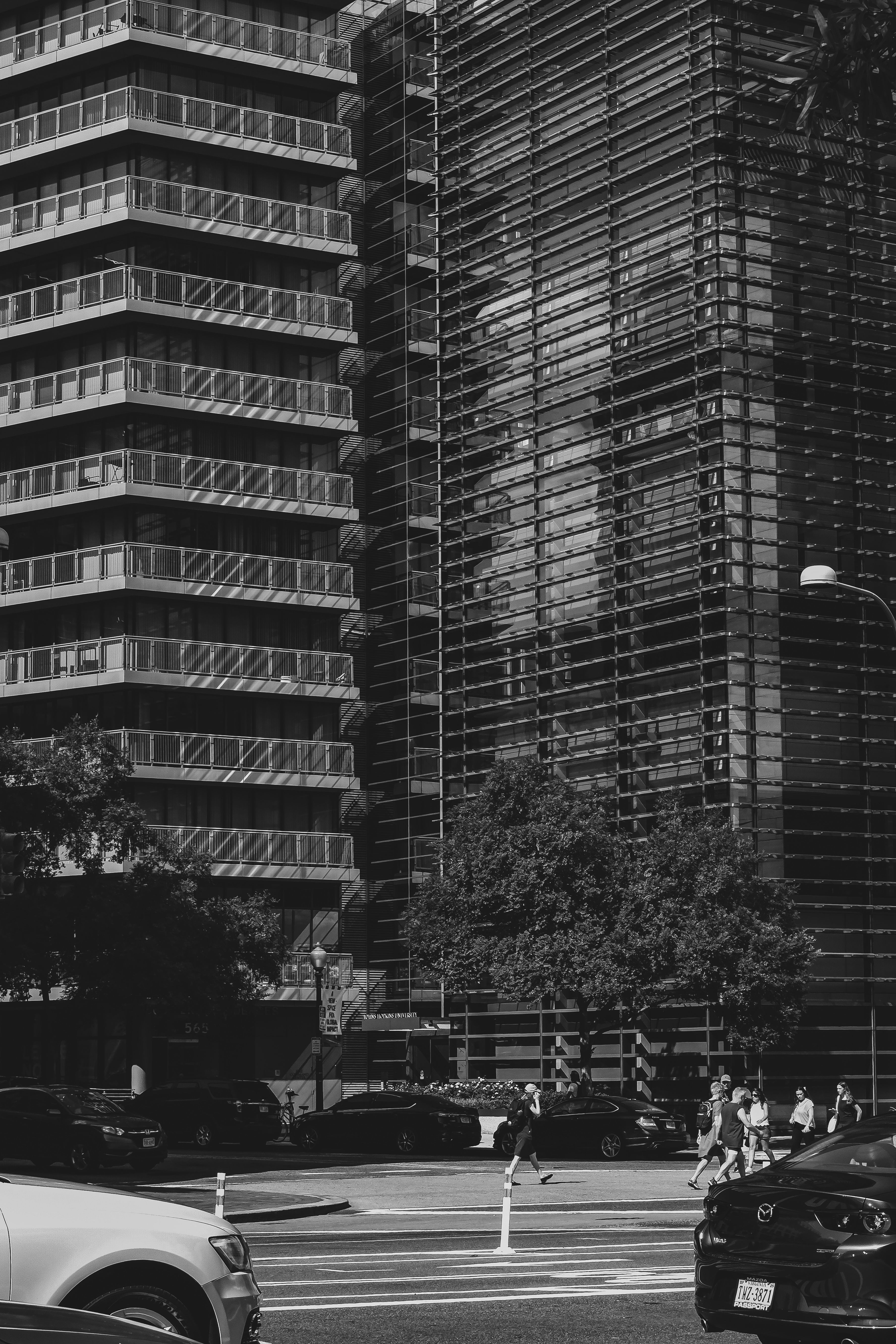 Black and White Cityscape with High-rise Buildings · Free Stock Photo