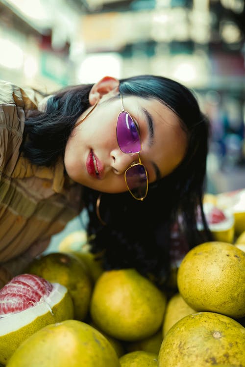 Free Photo Of Woman Wearing Purple Sunglasses Stock Photo