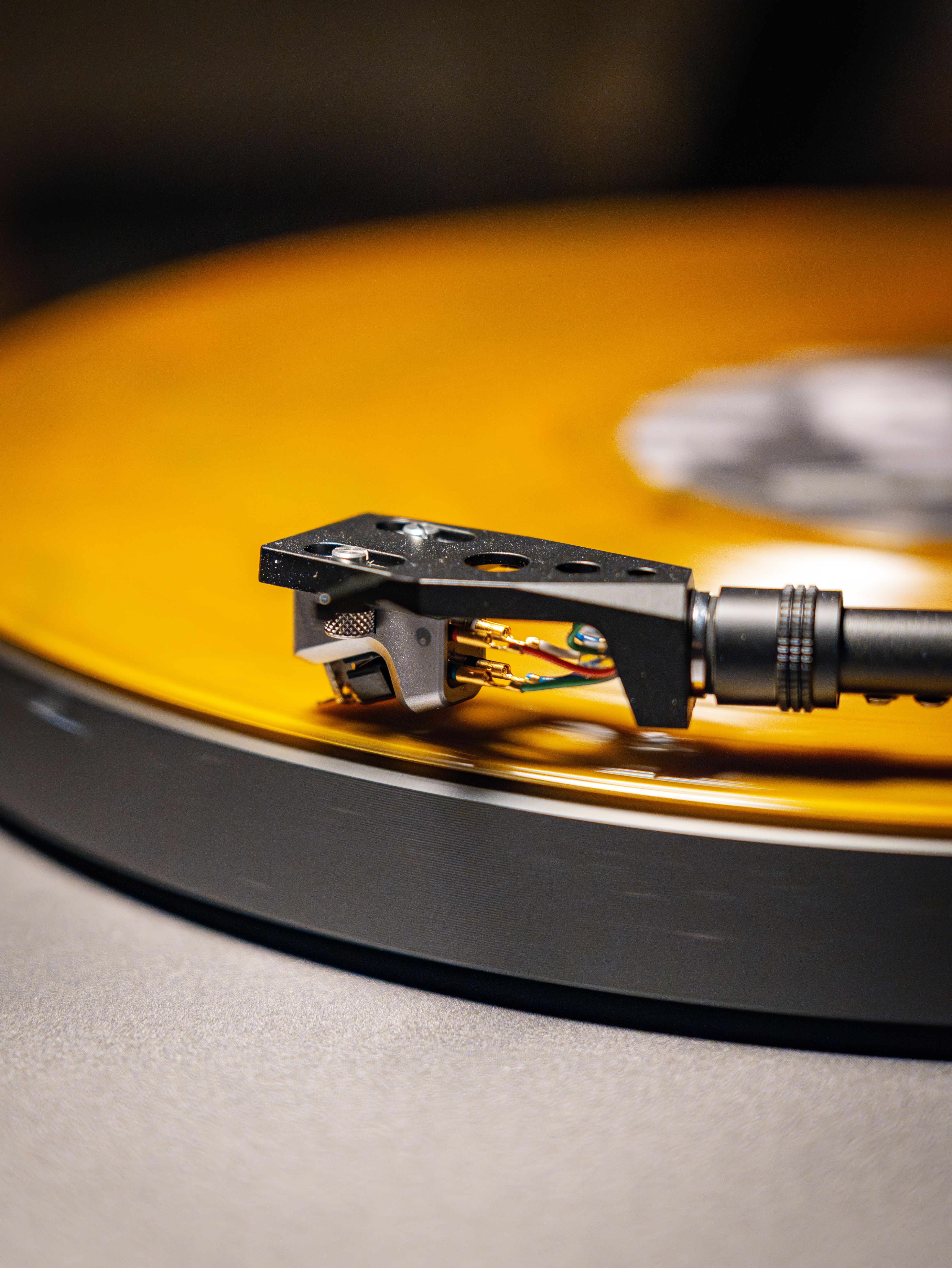 Gold vinyl record detail