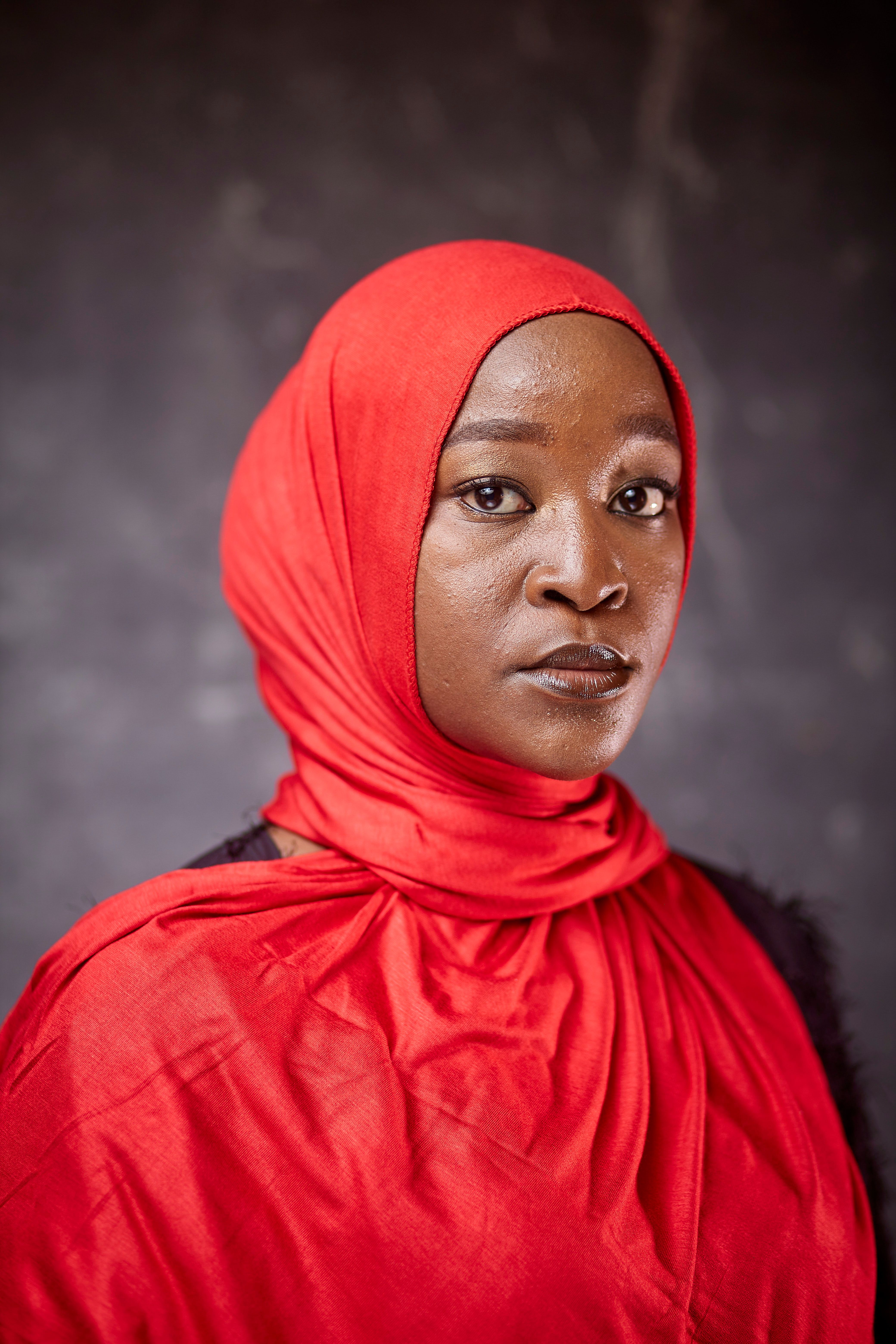 Portrait of Woman in Red Hijab · Free Stock Photo