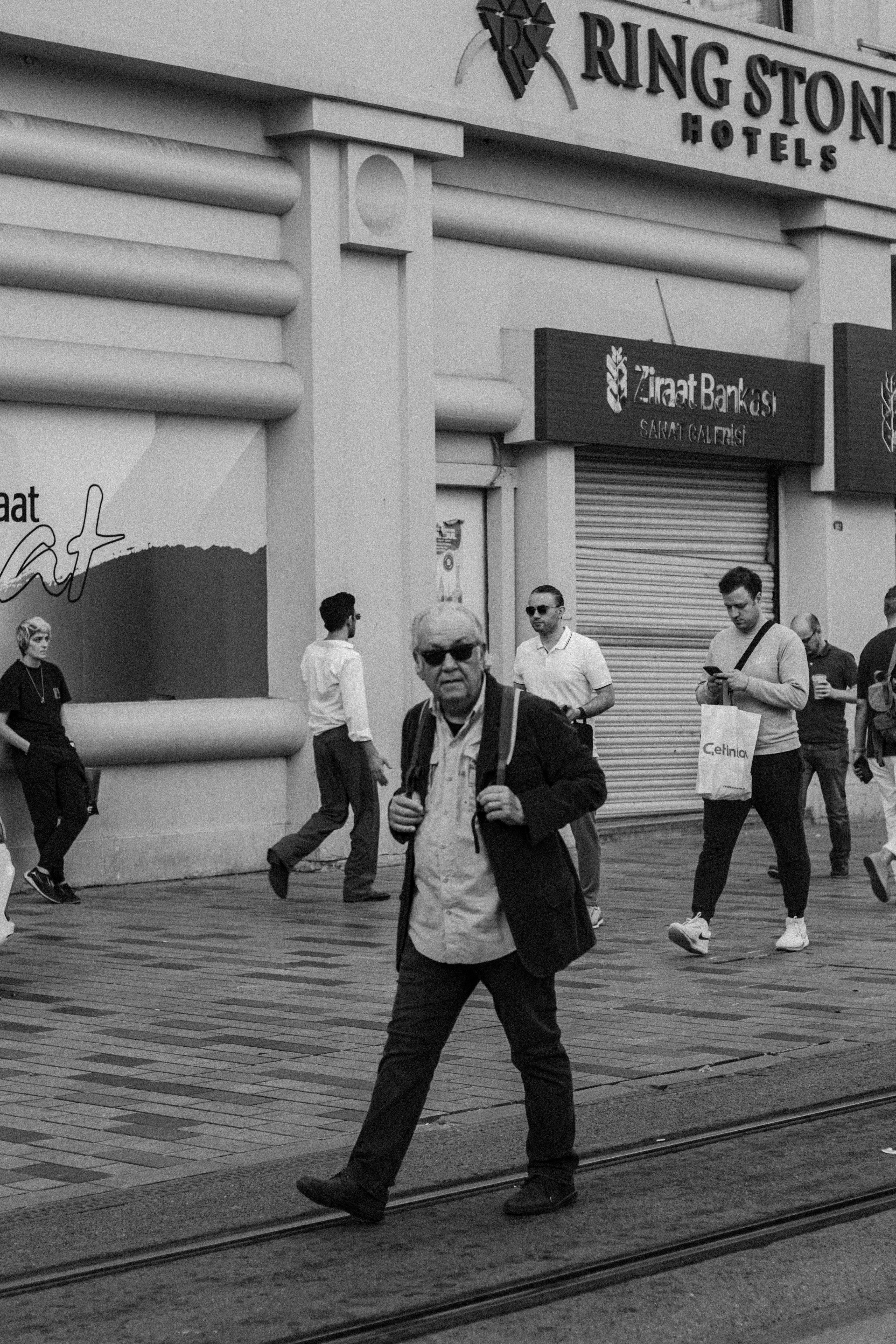Monochrome Street Scene in Istanbul · Free Stock Photo