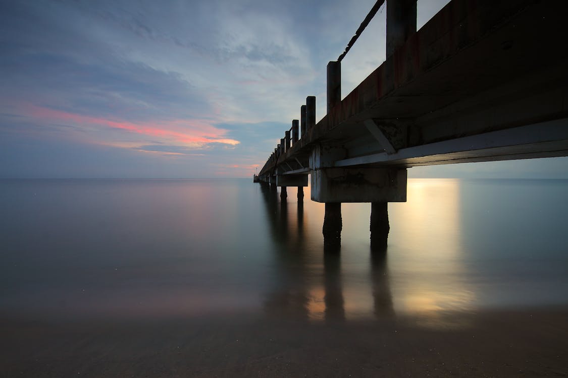 免费 日落时海的风景 素材图片