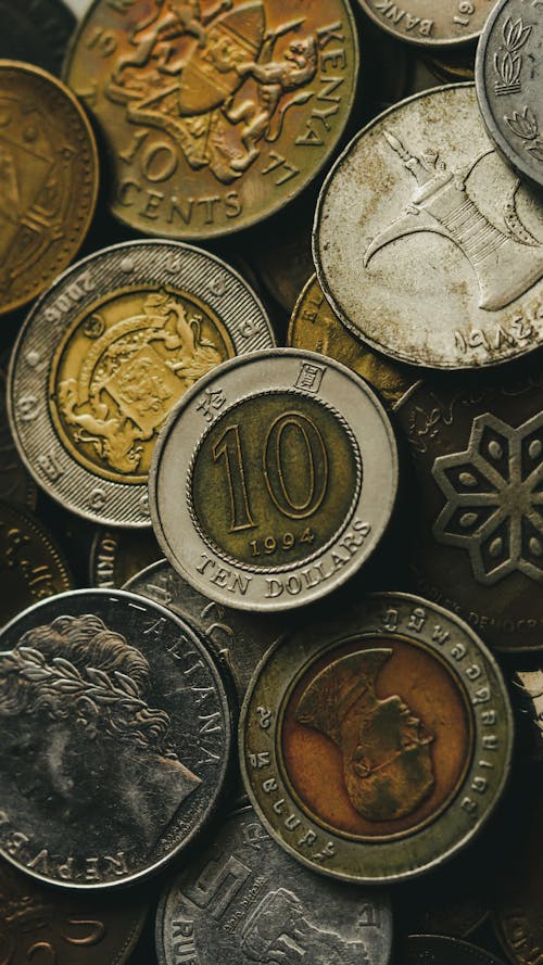 Free stock photo of bank notes, coin, coins Stock Photo