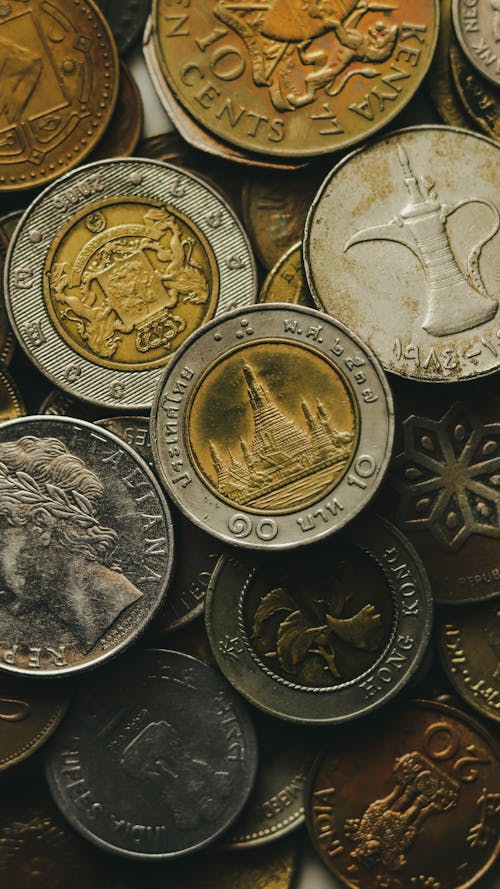 無料 ゴールデンコインの山 写真素材