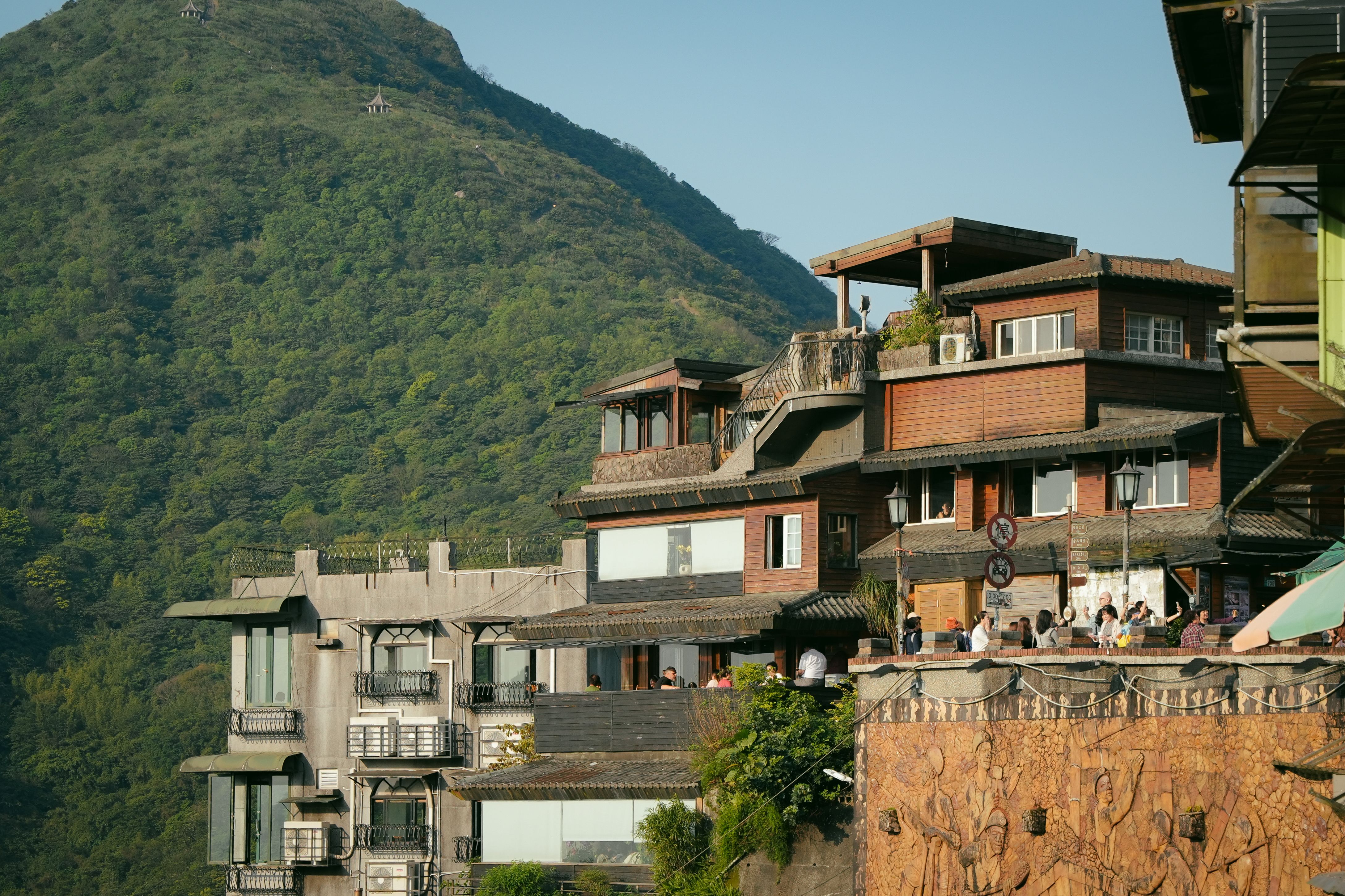 Serene outdoor hot spring pool at a resort in Beitou, Taiwan