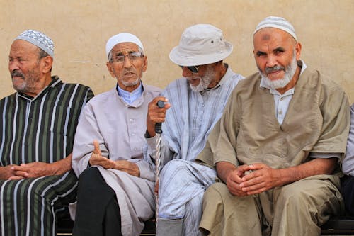 Free stock photo of muslim men, old men, people watching Stock Photo