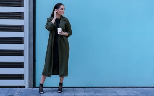 Free Photo Of Woman Wearing Green Coat Stock Photo