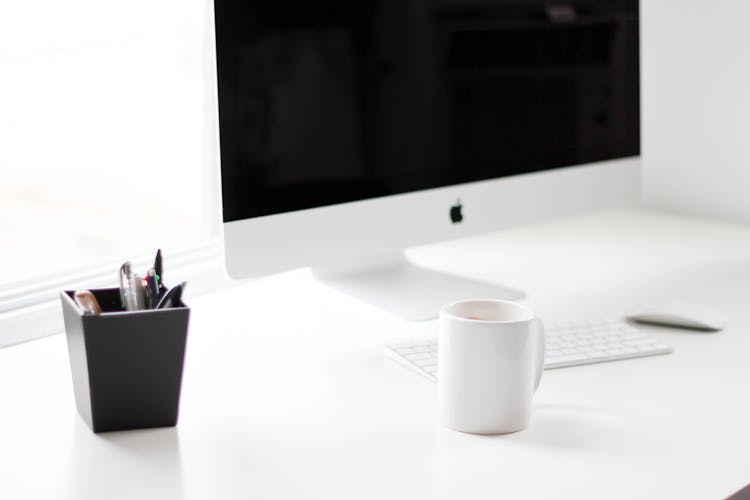 White Imac And Apple Magic Keyboard