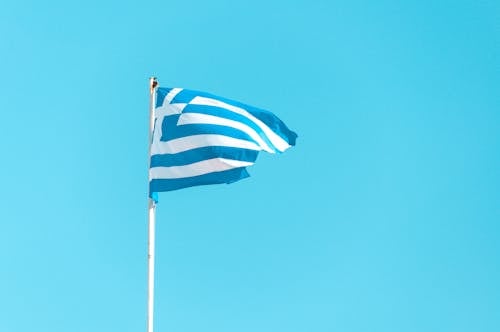 gratis Vlag Van Griekenland Stockfoto