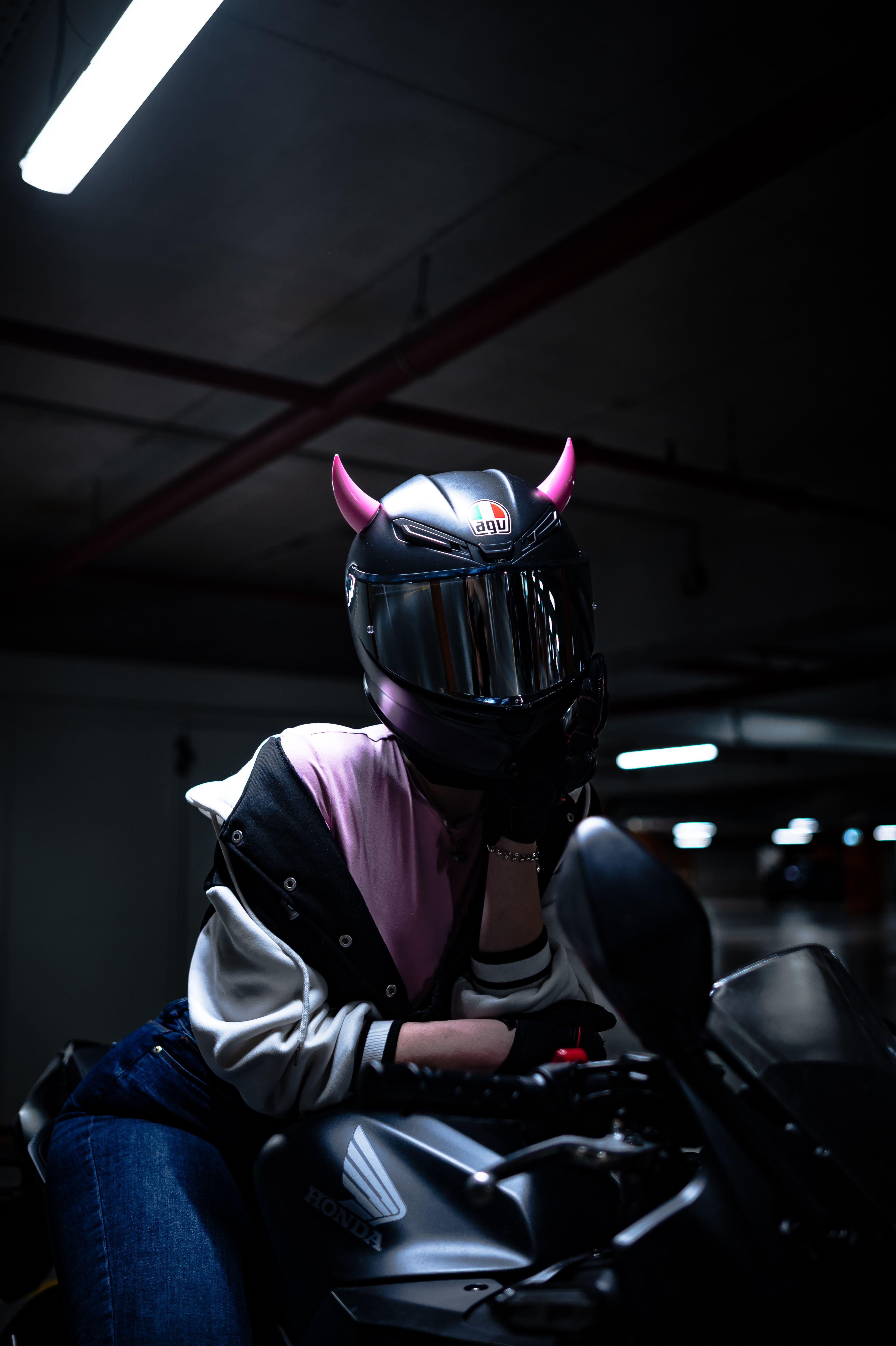 girls wearing pink motorcycle helmets Cat Ears - Helmet Accessory theyre designed for daily use as theyre constructed from durable ABS plastic Small Horns Pink - Motorcycle