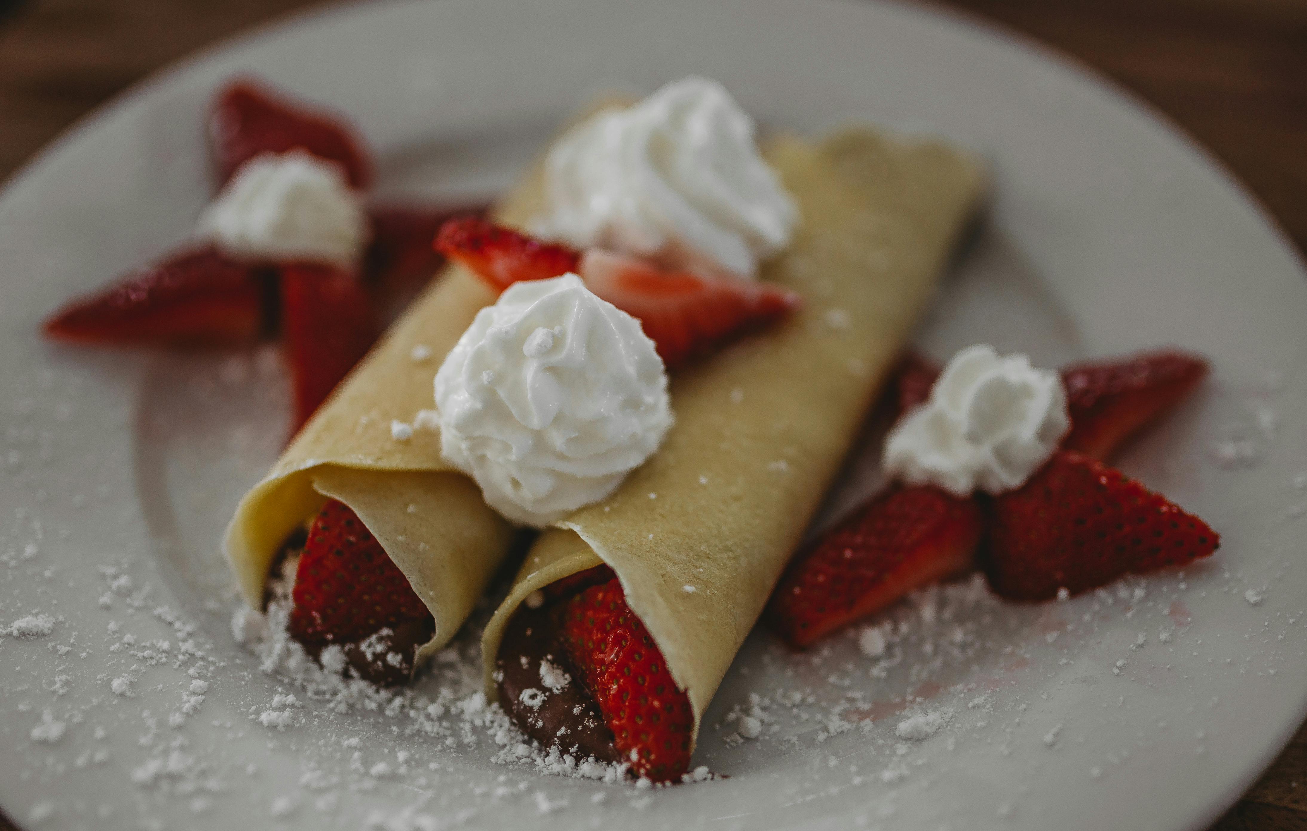 Strawberry Crêpes · Free Stock Photo