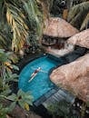 Woman Soaking on the Swimming Pool