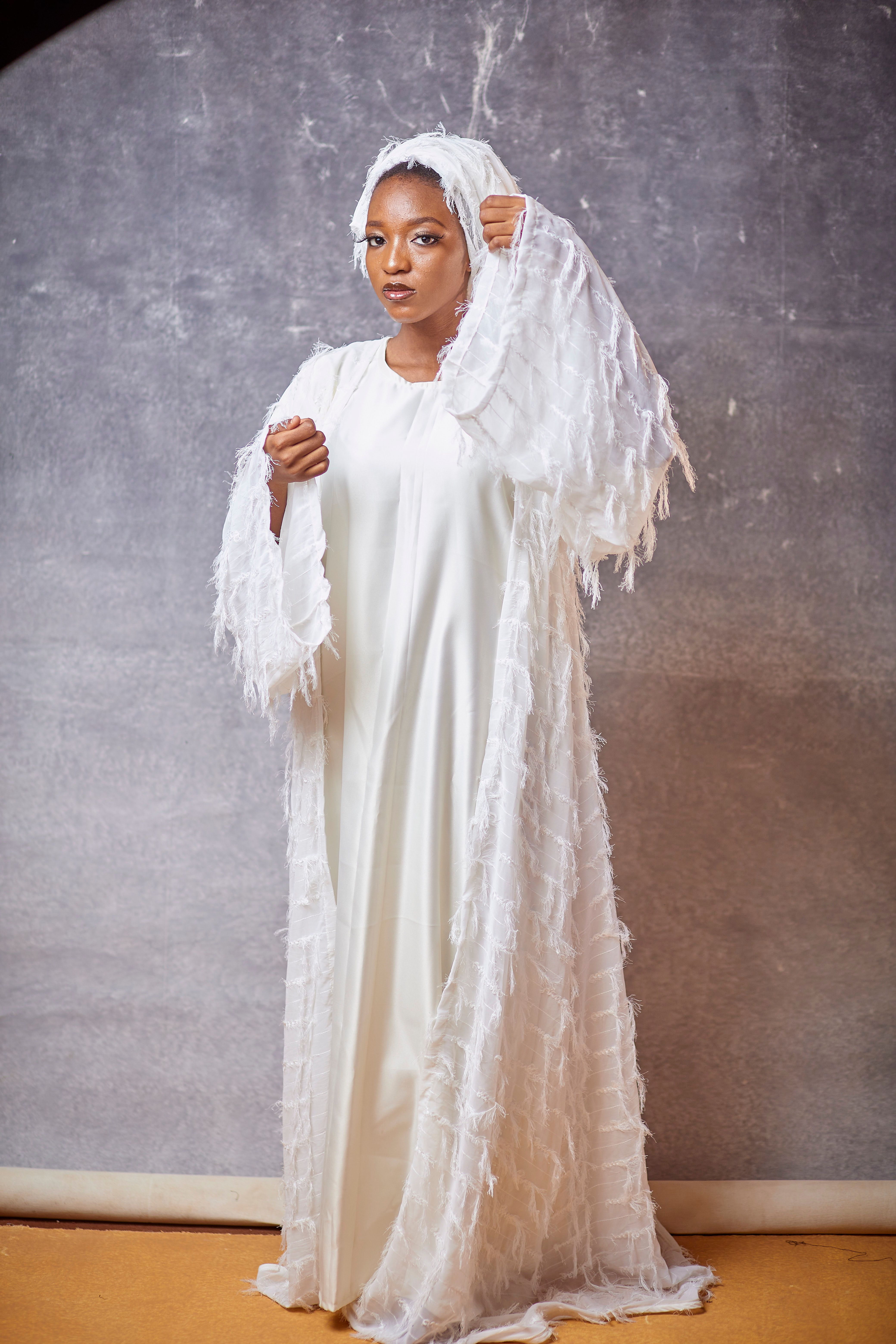 Elegant Portrait of Woman in White Robe · Free Stock Photo