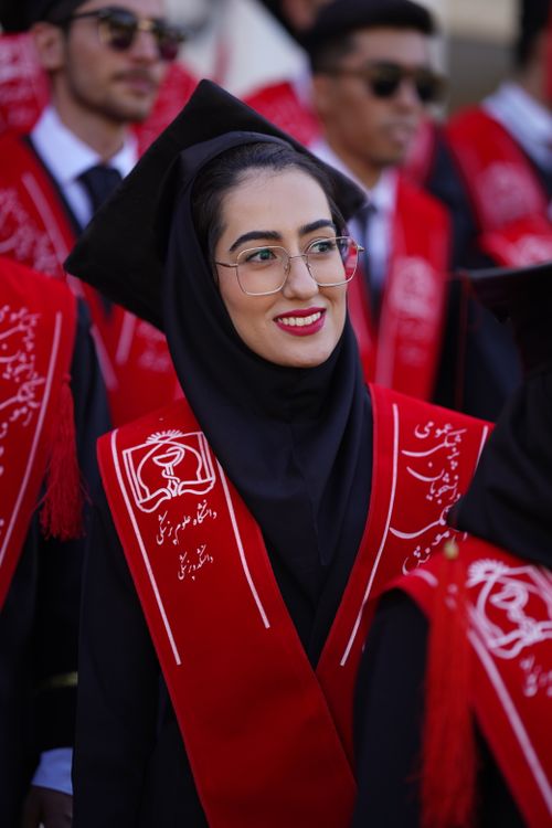 Free A group of students celebrating their graduation in Mashhad, Iran. Stock Photo