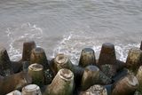 Concrete breakwaters along Marine Drive, Mumbai