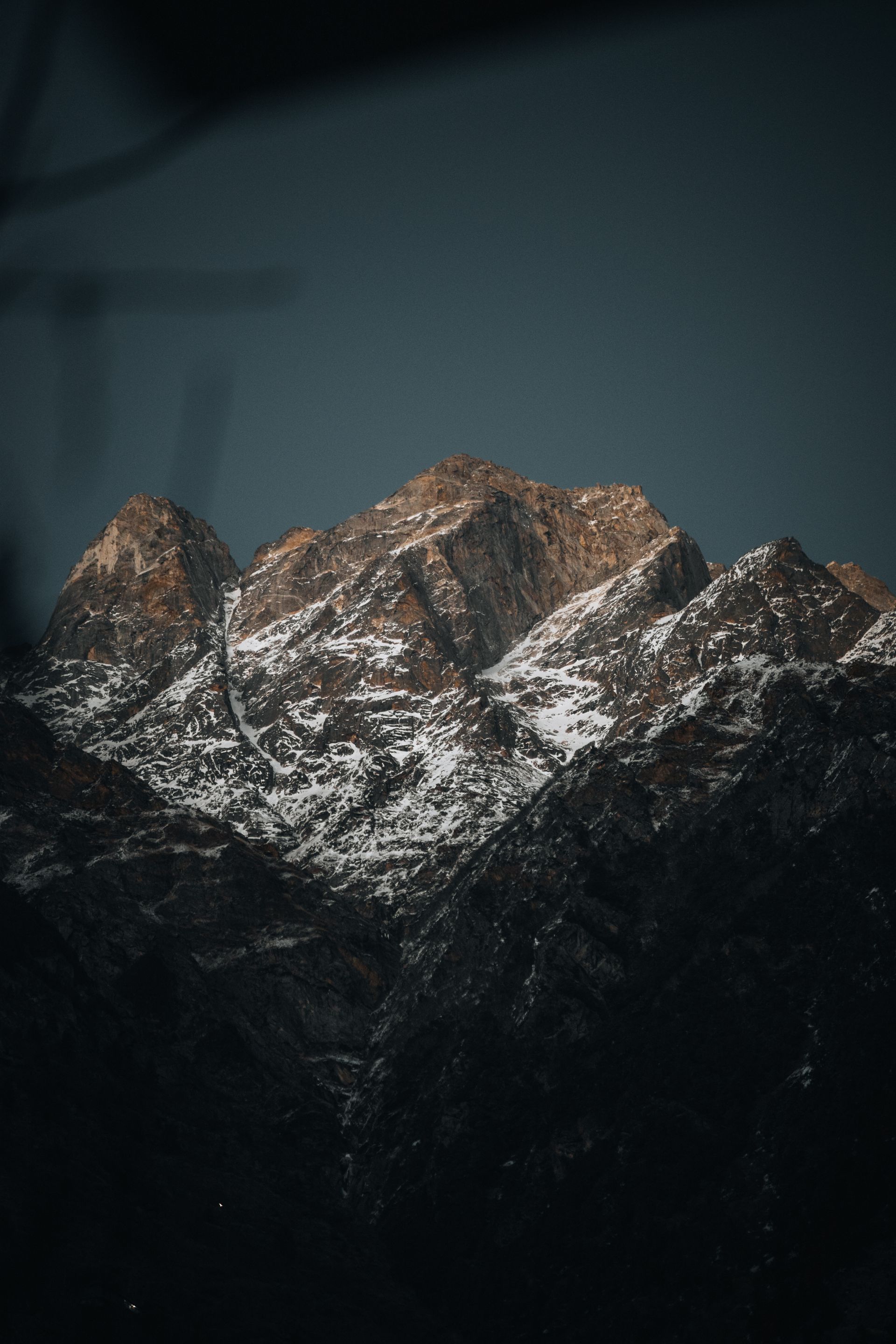 Himalayan peaks under twilight skies in Bhutan