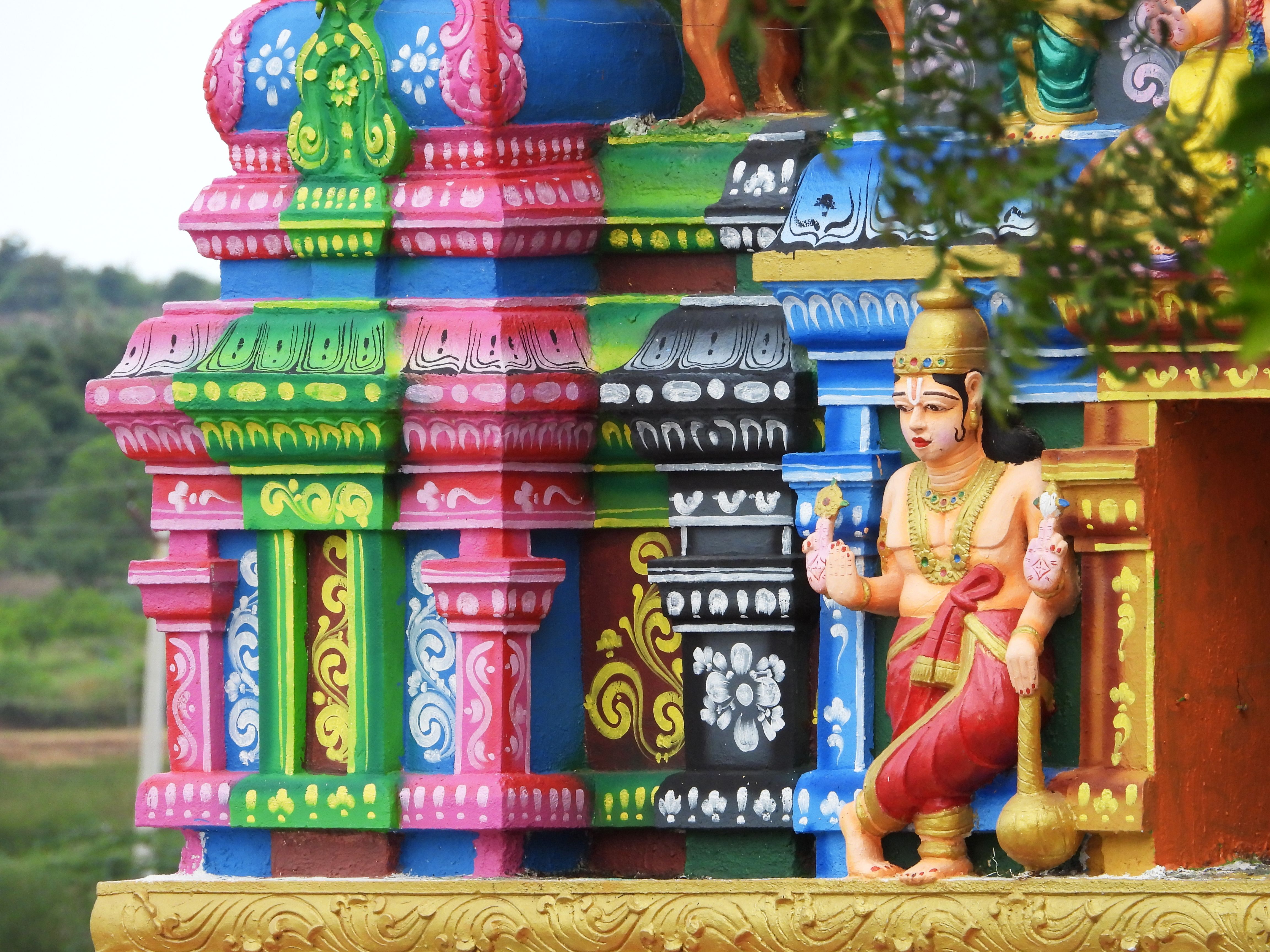 Colorful Temple Sculpture in Vibrant Detail · Free Stock Photo