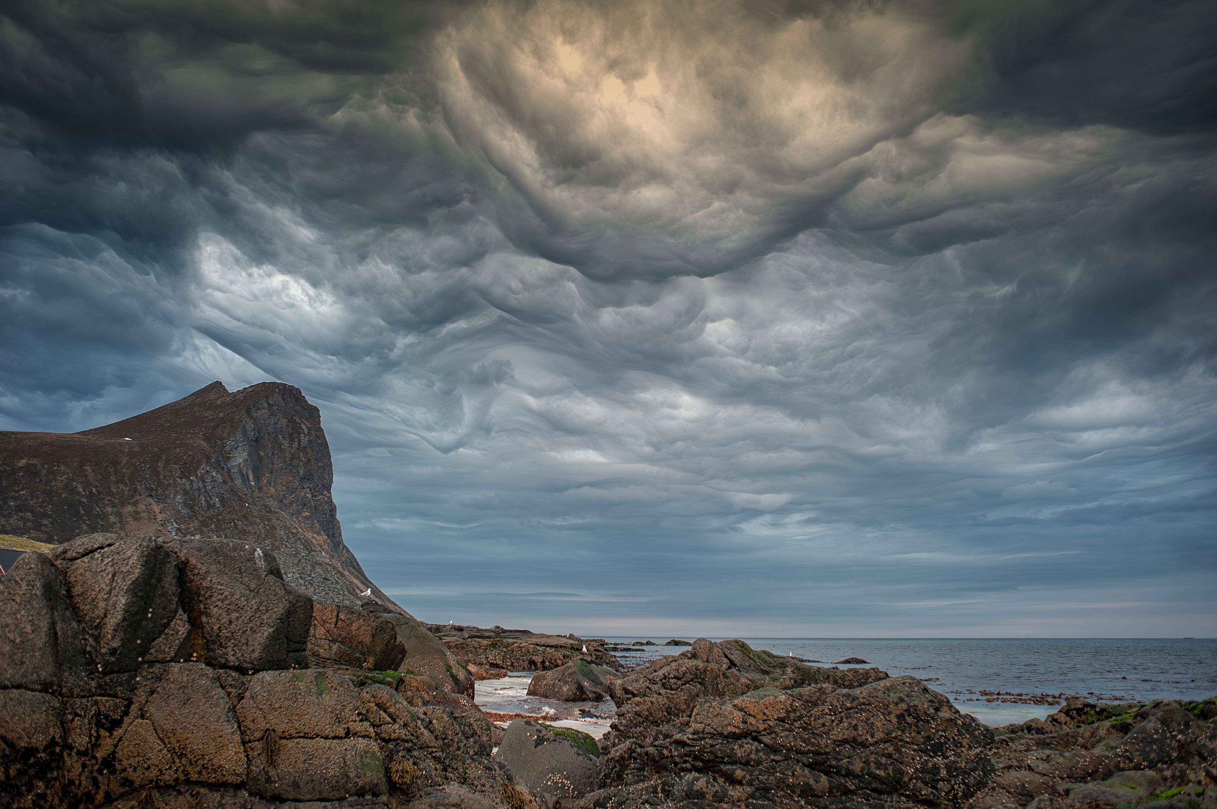 Dramatic Rocky Coastline Under Stormy Sky · Free Stock Photo