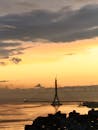 Golden Sunset Over Tamsui River with Tamsui Bridge