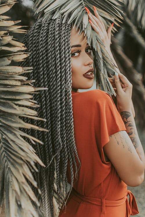 Free Photo Of Woman Holding Leaves Stock Photo