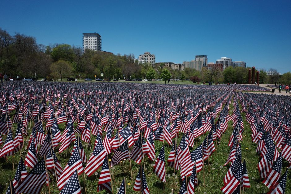 thousands of american flags central park