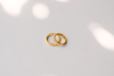 Two thin gold stacking rings