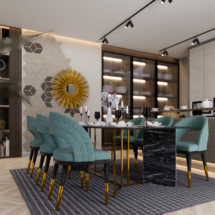 Modern Dining Room with Elegant Design Elements · Free Stock Photo