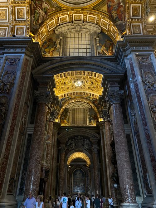 Free Stunning view of St. Peter's Basilica interior, showcasing ornate ceilings and majestic columns. Stock Photo