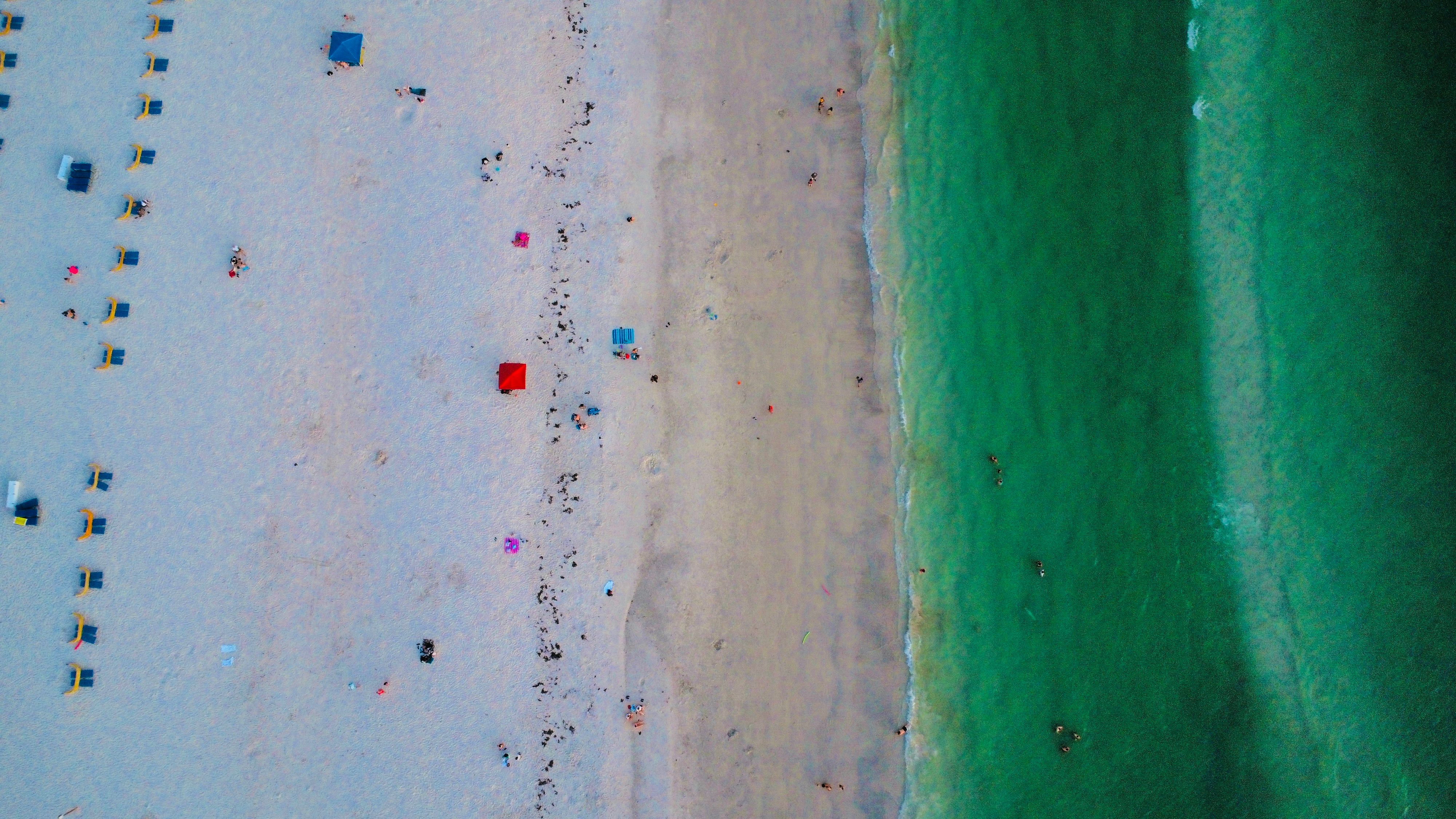 Aerial drone photo of a Florida beach and coastline