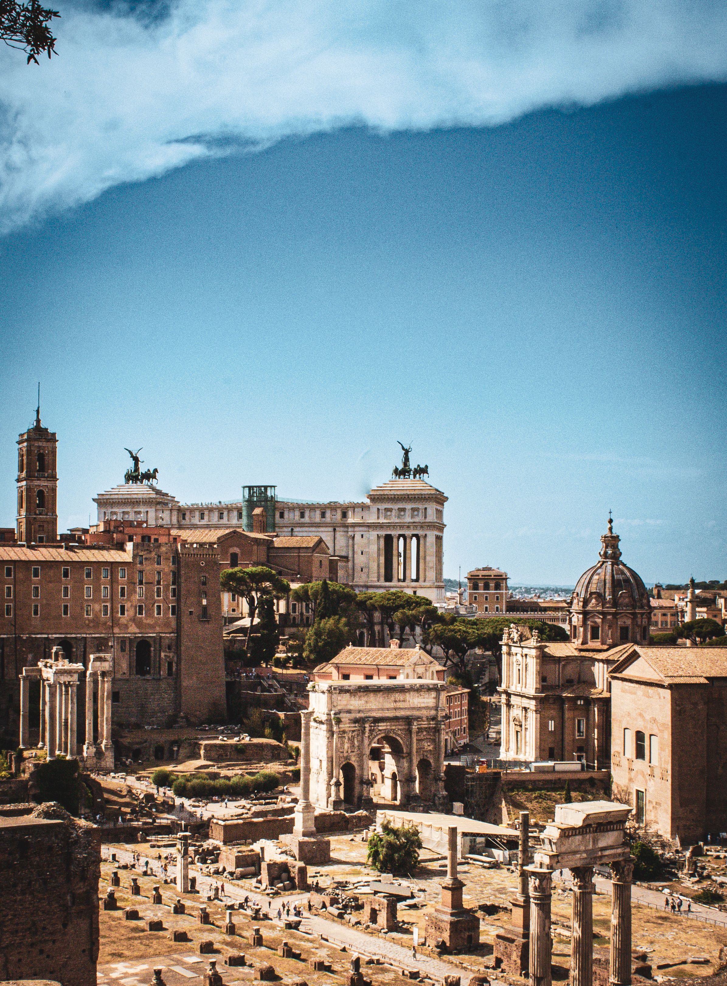 Ancient Roman Forum and Cityscape in Rome · Free Stock Photo