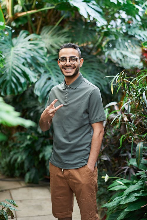 Man Doing Peace Sign