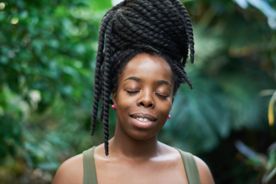 Portrait Of A Woman With Her Eyes Closed