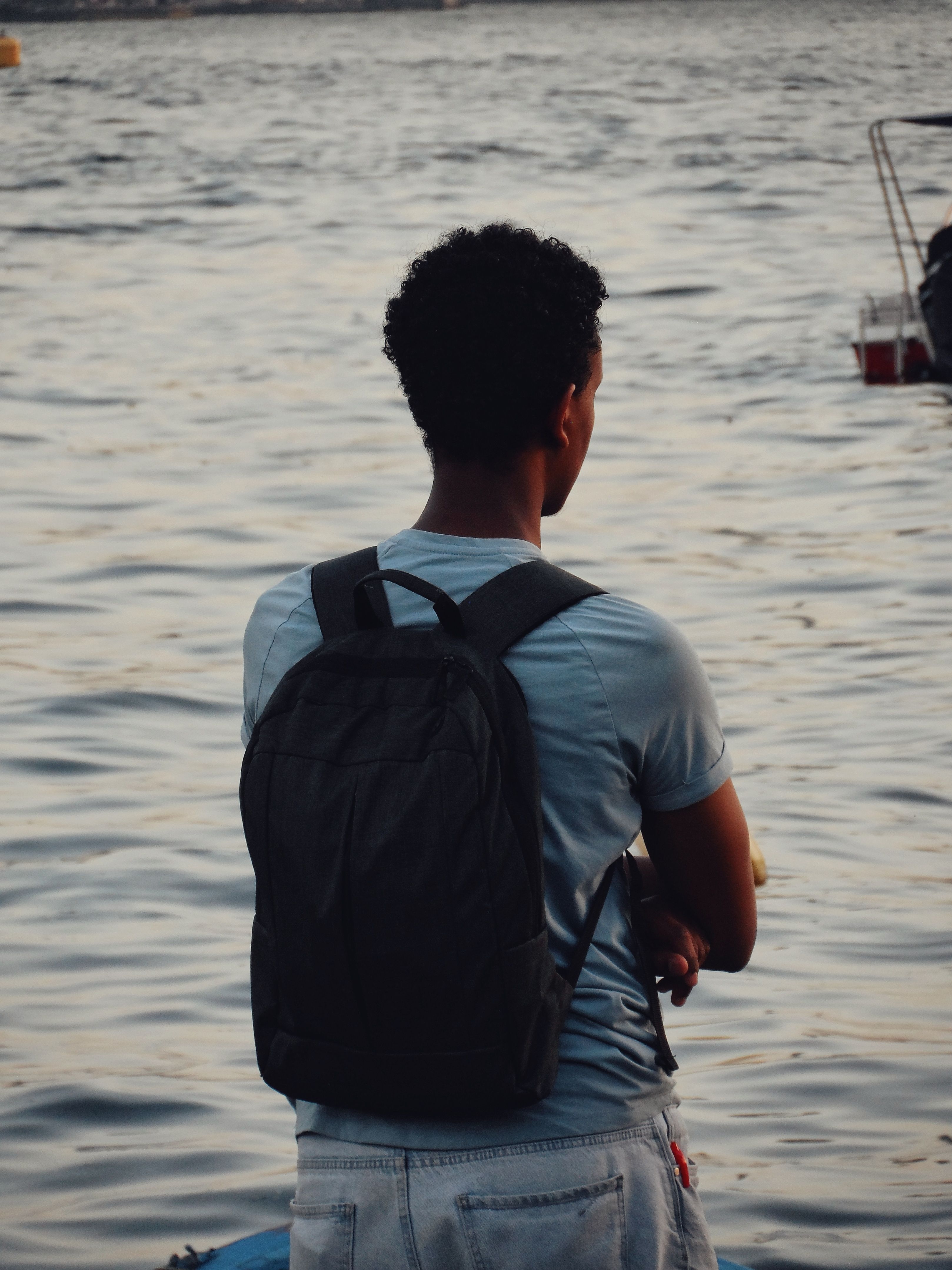 person looking into sea