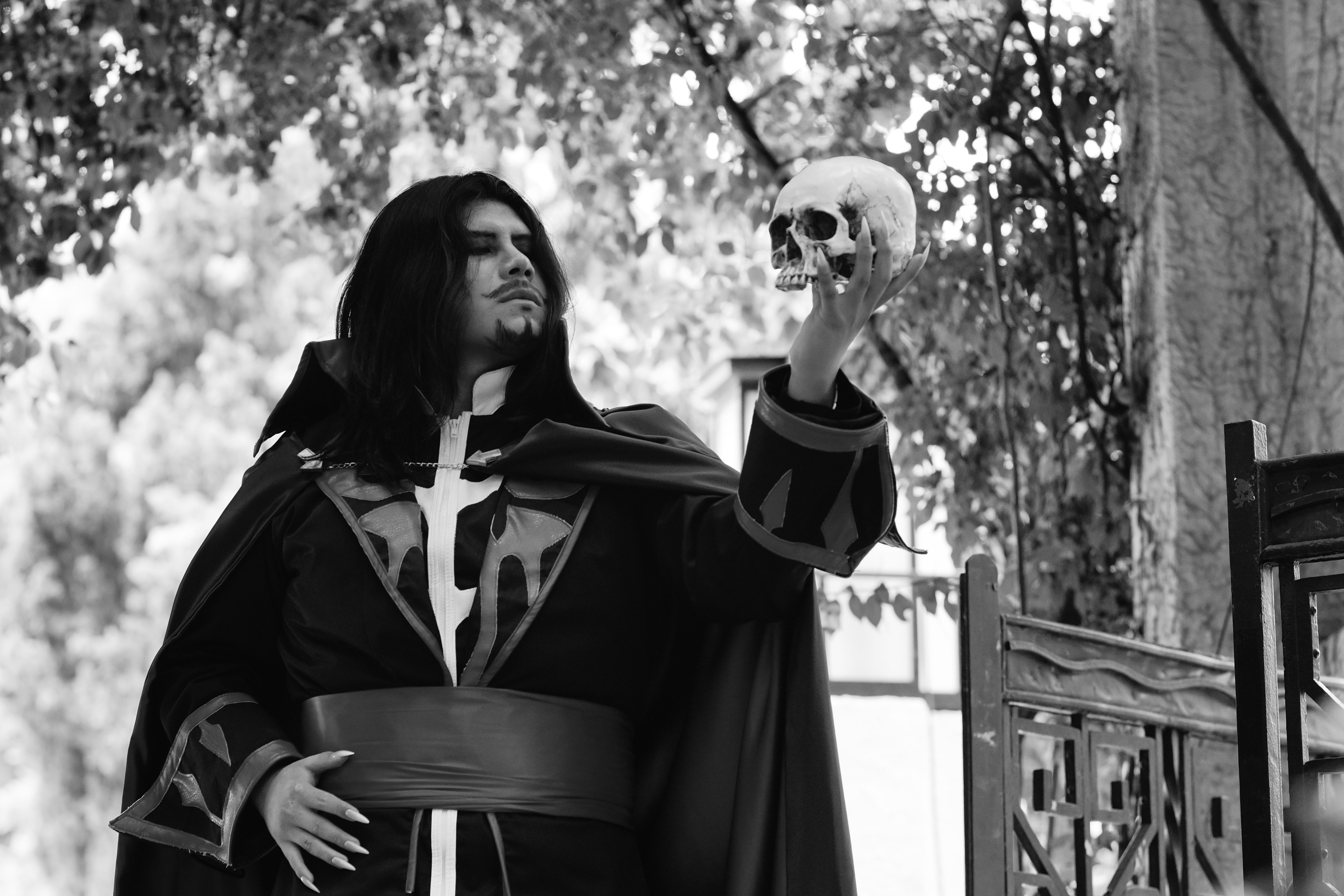Medieval Cosplay Portrait with Skull